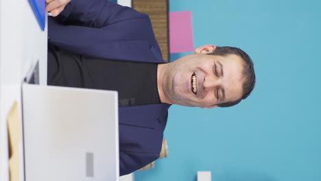 Vertical-video-of-Businessman-defining-job-is-happy-and-peaceful.